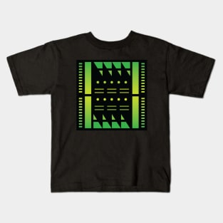 “Dimensional Waves (1)” - V.6 Green - (Geometric Art) (Dimensions) - Doc Labs Kids T-Shirt